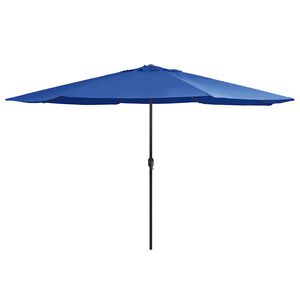 vidaXL Umbrelă de soare de grădină, st&acirc;lp metalic, azuriu, 390 cm