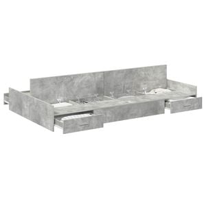 vidaXL Cadru de pat cu depozitare cu sertar Gri din beton 120 x 190 cm