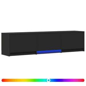 vidaXL Mobilier TV cu LED cu LED Negru 165 x 34 x 40 cm Lemn prelucrat