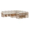vidaXL Set de canapele de exterior 12 buc. Alb Natural și Crem