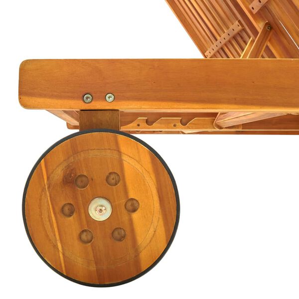 vidaXL Șezlong de grădină cu perne, 2 persoane, lemn masiv de acacia