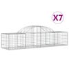 vidaXL Coșuri gabion arcuite 7 buc, 200x50x40/60 cm, fier galvanizat