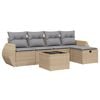 vidaXL Set canapele de grădină, 6 piese, cu perne, bej, poliratan