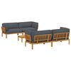 vidaXL Set de canapea 5 buc. Antracit Lemn Solid de Acacia