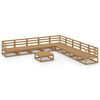 vidaXL Set mobilier de grădină, 10 piese, maro miere, lemn masiv pin
