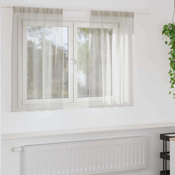 vidaXL Cortină din Voile cu perdele 2 pcs Crem 140 x 140 cm Poliester