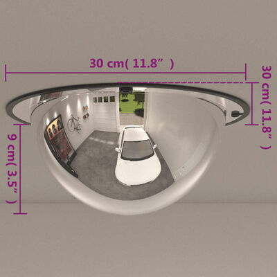 vidaXL Oglindă de trafic cupolă completă, Ø30 cm, acril