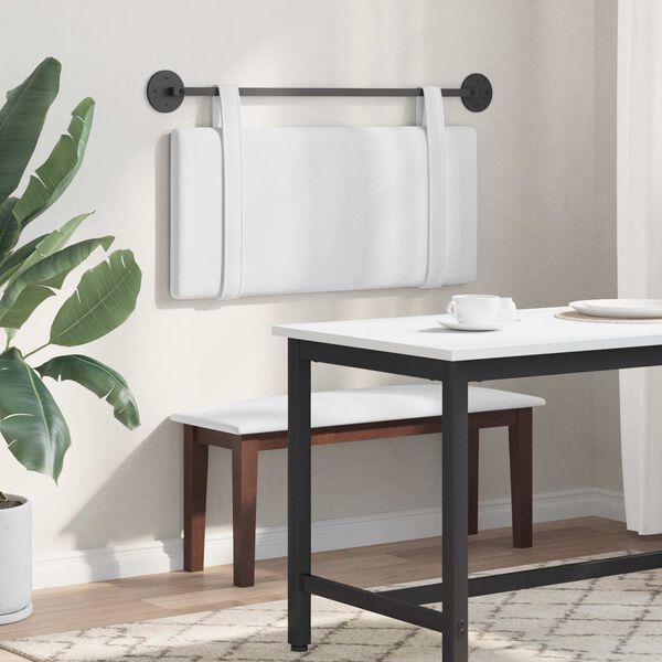 vidaXL Cap de pat suspendat Pe perete Alb 100 x 55 x 5 cm țesătură