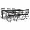 vidaXL Set mobilier de grădină, 7 piese, negru, ratan PVC