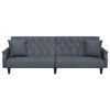 vidaXL Canapea extensibilă cu cotiere, gri închis, catifea