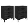vidaXL Noptiere, 2 buc., negru, 40x30x55 cm, lemn masiv de pin