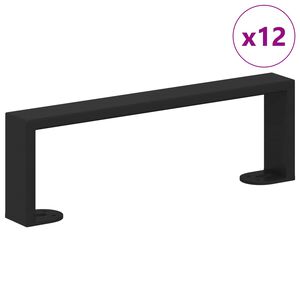 vidaXL Picioare de mobilă 12 pcs Negru 31,1 x 4 x 10 mm Fier