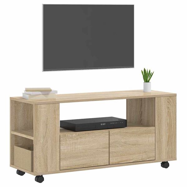 vidaXL Comodă TV, stejar sonoma, 102x34,5x43 cm, lemn prelucrat
