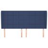 vidaXL Tăblie de pat cu aripioare, albastru, 203x23x118/128 cm, textil