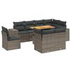 vidaXL Set canapele de grădină, 9 piese, cu perne, gri, poliratan