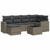 vidaXL Set canapele de grădină, 7 piese, cu perne, gri, poliratan