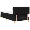 vidaXL Pat cu arcuri cu saltea cu headboard Negru 90 x 200 cm țesătură