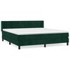 vidaXL Pat box spring cu saltea, verde &icirc;nchis, 160x200 cm, catifea