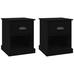 vidaXL Noptiere, 2 buc, negru, 39x39x47,5 cm, lemn prelucrat
