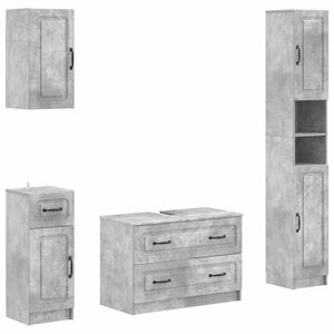 vidaXL Set de dulapuri pentru baie, 4 piese UTRECHT Gri Beton