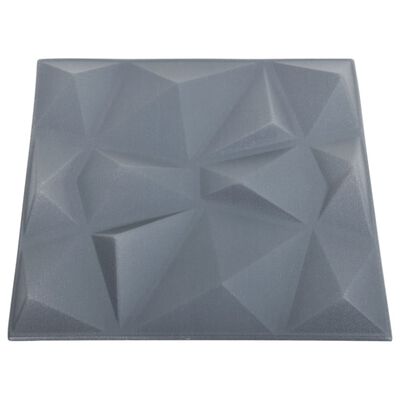 vidaXL Panouri de perete 3D 24 buc. gri 50x50 cm model diamant 6 m²
