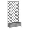 vidaXL Jardinieră cu spalier, gri, 90x35x180 cm, lemn masiv de brad