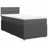 vidaXL Pat box spring cu saltea, gri &icirc;nchis, 90x200 cm, textil