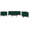 vidaXL Set canapele Chesterfield cu perne rulou 3 piese verde catifea