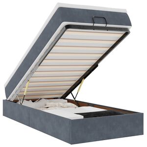 vidaXL Cadru de pat otoman cu saltea catifea gri &icirc;nchis 90x190cm