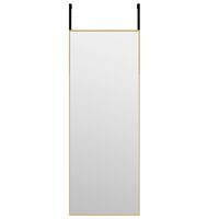vidaXL Oglindă pentru ușă, auriu, 30x80 cm, sticlă și aluminiu