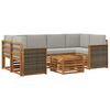 vidaXL Set de canapele de exterior 7 buc. Natural și gri deschis