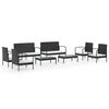vidaXL Set mobilier de grădină cu perne, 8 piese, negru, poliratan
