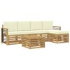 vidaXL Set de canapele de exterior 6 pcs Alb și crem 59 x 59 x 37 cm