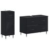 vidaXL Set de dulapuri pentru baie, 2 piese HAARLEM Negru