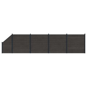 vidaXL Panou de Gardă 5 pcs WPC și Aluminiu Negru
