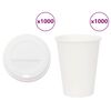 vidaXL Cești de cafea din h&acirc;rtie cu capace 1000 buc 12 oz 300 ml