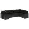 vidaXL Set mobilier de grădină cu perne, 8 piese, negru, poliratan