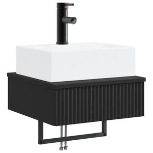 vidaXL Basin de spălare montat pe perete Negru 40 x 41 x 39 cm