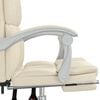 vidaXL Fotoliu de birou rabatabil, crem, piele ecologică