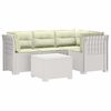vidaXL Sofa de Grădină 4-Locuri cu Perne Aspect Ratan PP Alb