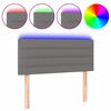 vidaXL Tăblie de pat cu LED, gri &icirc;nchis, 80x5x78/88 cm, textil