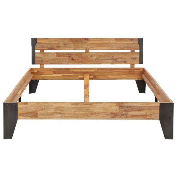 vidaXL Cadru de pat, 160 x 200 cm, lemn masiv acacia cu finisaj periat