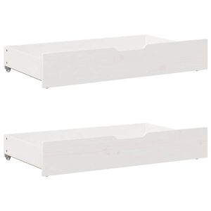 vidaXL Sertare de pat, 2 buc., 95x55x17 cm, alb, lemn masiv de pin