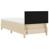 vidaXL Pat cu arcuri cu saltea cu headboard Crem 80 x 200 cm țesătură