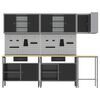 vidaXL Set de dulapuri de lucru cu sertar cu raft 10 pcs Negru și Gri