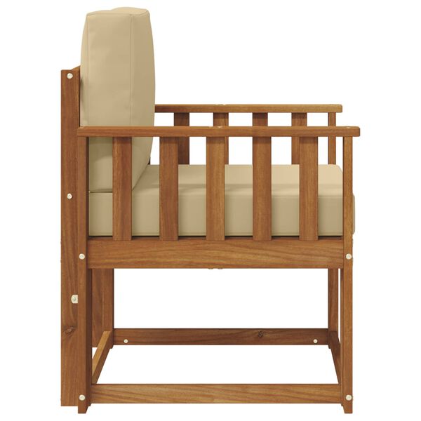 vidaXL Canapea de exterior Lemn de acacia solid și poliester natural