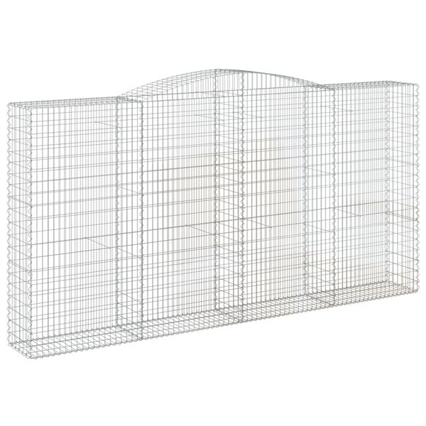 vidaXL Coșuri gabion arcuite, 2 buc 400x50x200/220 cm, fier galvanizat