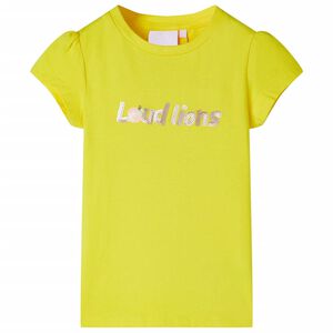 vidaXL Tricou pentru copii cu m&acirc;neci lungi, galben aprins, 140