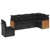 vidaXL Set mobilier de grădină cu perne, 6 piese, negru, poliratan