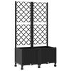 vidaXL Vază de gradină cu spalier și roți Negru 80 x 40 x 146 cm PP